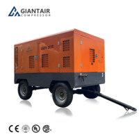 Compresseurs d'air à vis diesel rotatifs GIANTAIR durables, portables, à faible consommation de carburant, pour machines de forage lourdes, 8 bars, 185 CFM
