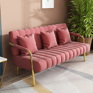 Ghế Sofa Vải Sang Trọng Nhẹ Kiểu Bắc Âu Khung Sắt Ghế Sofa Vải Nhung Đơn Giản Hiện Đại Cho Phòng Khách Phòng Ngủ Gia Đình - Product Image 1