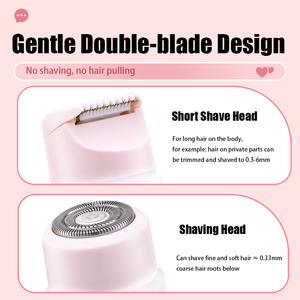 Komingdon Women's Bikini Trimmer Rotating Disc Electric <b>Razor</b> IPX6 Waterproof Dual <b>Head</b> Body Shaver Rechargeable Type-C - Product Image 3