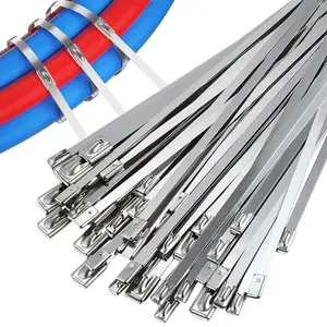 Paslanmaz çelik 304, 316,201 kablo tel bağları Metal Zip kravat askısı paketleme kemer çelik top kendini kilitleme kablo bağı