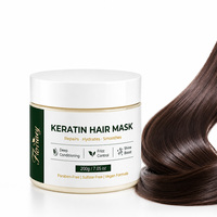 Masque capillaire à la kératine pour usage quotidien, hydrate les cheveux secs, répare les dommages chimiques, adoucit les mèches, vente en gros, étiquette privée, fabricant OEM