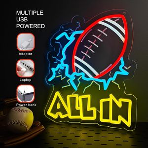 All In Football Letreros Neon LED dimmable USB powered ambient <b>light</b> store <b>window</b> decoration <b>light</b> street indicator <b>light</b> 5V - Product Image 1