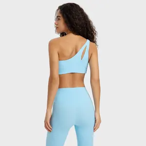 Conjunto de sutiãs esportivos e leggings para mulheres, roupas ativas de cintura alta com nervuras, fitness e ioga, 2 peças, 2024