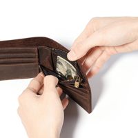 Portefeuille homme en cuir véritable Crazy Horse, nouveau style, design horizontal, rétro, à double pli, avec porte-monnaie et porte-cartes, importé de Russie