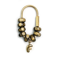 Article tendance : Porte-clés en alliage avec perles lettres et pendentif pochette piment, style simple et moderne