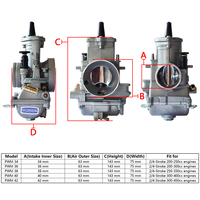 Karburator Motor PWM 34 36 38 40 42mm Karburator Balap Kapasitas Besar dengan Power Jet untuk Motor Keihin Honda Yamaha