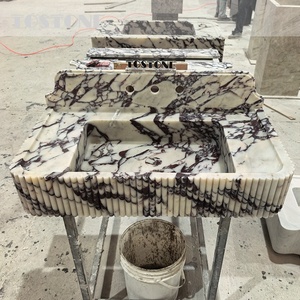 Tostone lussuoso naturale Calacatta Viola rettangolo di marmo <span class=keywords><strong>a</strong></span> parete lavello per il Design personalizzato casa Villa Hotel decorazione - Product Image 4