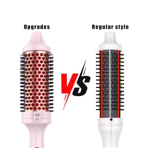Brosse lissante chauffante professionnelle 45 mm à double PTC, chauffe rapidement, 220°C, infrarouge, peigne rond thermique, brosse chaude à plasma - Product Image 2
