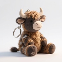 Jouets en peluche personnalisés avec logo OEM, vache des Highlands en peluche, porte-clés, adorable jouet en peluche de vache, pendentif, cadeaux