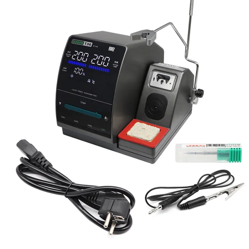 T36 Nano Soldering Station 2 Second Ramp Up Precision Wire Extra Sharp For JBC Soldering Iron Tips Lead-free Soldering Station
