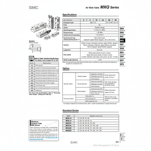 MXQ6-10AT โต๊ะสไลด์ลมนิวเมติก SMC - Product Image 1