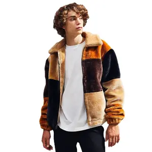 KY erkekler ceketler ve mont 2023 yeni moda lüks sıcak kışlık kıyafet Colorblock eşleşen peluş sıcak ceket erkekler için