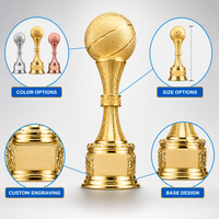 Trofeo de Baloncesto Personalizado en Oro, Ecológico con Protección UV, 3 Colores Disponibles, Precio de Fábrica, Logotipo Grabado Personalizado, Entrega Rápida, Deportes