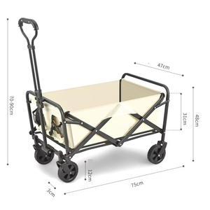 तह कैंटर कार्ट वैगन पोर्टेबल शॉपिंग टूर हैंड सामान गाड़ी ट्रॉली आउटडोर गार्डन समुद्र तट ट्रॉली मछली पकड़ने - Product Image 5