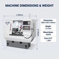 Centre de tournage CNC haute précision robuste, course de 200 mm, précision de 0,002 mm, double centre, meuleuse externe pour arbres de moule