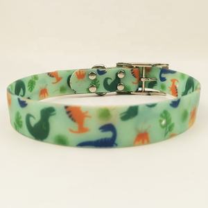 Collar de perro impermeable personalizado de diseñador <span class=keywords><strong>tropical</strong></span> impreso con correas recubiertas de PVC suave del fabricante - Product Image 2