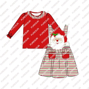 Puresun all'ingrosso vestiti per ragazze di natale di fascia alta Santa applique toddler girl outfit vestiti invernali personalizzati per <span class=keywords><strong>bambina</strong></span> - Product Image 2