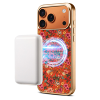 Coque de téléphone pour iPhone 18 Pro Max, chargement sans fil, finition mate, motif floral, texture givrée de luxe, liège, compatible 17 16 Plus 15 14 13