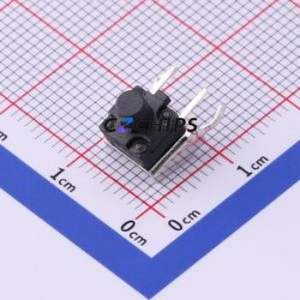 TS-1009-A7B3-D2-T2 Tactile Switch Through hole Switch Single Pole Single Throw Round Button 2.5N Right Angle Insert - Product Image 1