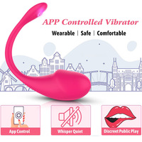 Oeuf vibrant en silicone portable, contrôle à distance par application, stimulation double du point G et du clitoris, jouet interactif longue distance pour femmes