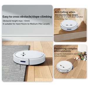 Aspirateur robot intelligent automatique avec fonction de lavage, auto-chargeant, réservoir d'eau, nettoyage des sols, filtre HEPA, hôtels, alimentation électrique - Product Image 2