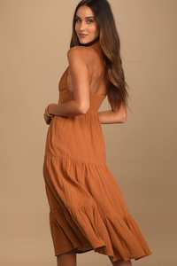 <span class=keywords><strong>Abito</strong></span> longuette in cotone con scollo a V e scollo a V senza maniche a strati blu chiaro - Product Image 6