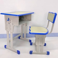 Mobilier moderne pour écoles primaires et secondaires, à hauteur réglable, ensemble de bureau et de chaises en métal rose pour étudiants et enfants.