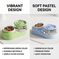 Fontaine à eau et gamelle automatiques 2-en-1 pour chat, ultra silencieuses, avec système de filtration, sans BPA