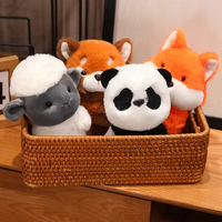 Bracelet en peluche brodé en tissu de coton pour enfants, motif renard, raton laveur, koala, panda, avec fonction claquant et s'agrippant, idéal pour les anniversaires