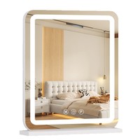Miroir de maquillage éclairé par LED avec lumière de remplissage HD intelligente, miroir de bureau portable, cadre en métal