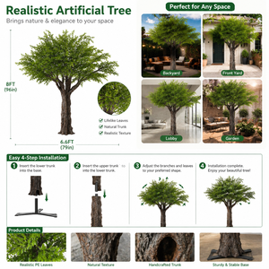 Grand arbre banian artificiel réaliste, faux arbre vert réaliste pour la décoration intérieure et extérieure, usage commercial - Product Image 4