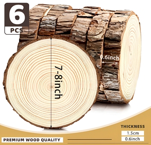 Rondelles et plaques de bois naturelles écologiques non finies pour centres de table de mariage, décoration et projets de peinture DIY - Product Image 2