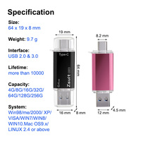 Clé USB 2-en-1 Type-C avec logo personnalisé gratuit, 128 Go, 64 Go, 32 Go, 16 Go, 8 Go, clé USB originale pour ordinateur et téléphone portable