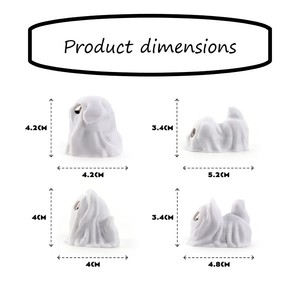 Figurines d'animaux fantômes créatives imprimées en 3D en gros, en promotion pour Halloween, cadeaux mignons pour la maison, mini décorations de scène pour les fêtes - Product Image 2