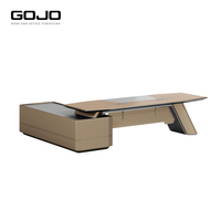 Ensemble de bureau informatique de direction en bois durable et écologique avec fonctions réglables, design moderne et luxueux pour usage commercial