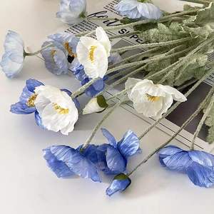 Venta al por mayor de fábrica: Flor de peonía artificial de seda hecha a mano con tallo flocado y 4 cabezas, ideal para el hogar, eventos, Pascua, Navidad y Año Nuevo Chino. - Product Image 6