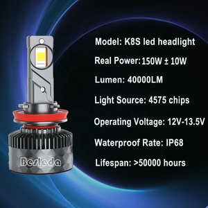<span class=keywords><strong>2023</strong></span> nuevo modelo K8S 150W 40000lm H13 9004 9007 H4 tubo de cobre dual de alta potencia bombilla de faro LED súper brillante H4 - Product Image 3