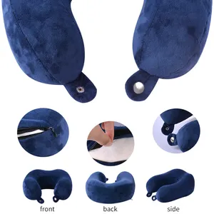 Luxury Lightweight Airplane Travel Portable Pillow Foldable U Shaped Memory Foam Neck Support Travel Pillow