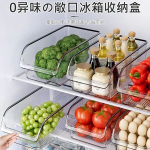 <b>Refrigerator</b> Organizer Storage Box M Size U Shaped Slanted Design For Vegetable Meat Food Preservation Kitchen Use - Product Image 4