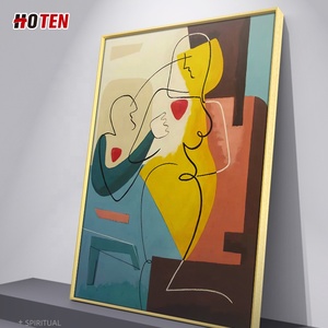 Cuadro Decorativo <span class=keywords><strong>de</strong></span> Pared con Retrato y Figura Abstracta al Óleo Pintado a Mano por Picasso sobre Lienzo - Product Image 1
