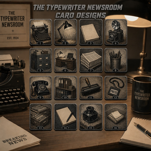 The Typewriter Newsroom - Juego de Tarjetas Coleccionables de Metal Grabado en Latón de Primera Calidad para Coleccionistas y Amantes del Arte del Periodismo Vintage - Product Image 2