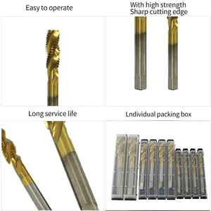 Machine Tap Titanium Plated Straight Groove Tap M35 High Speed Steel Wire Tapping High Hardness Grinding