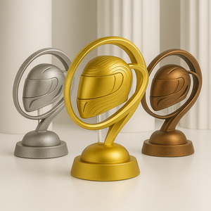 WeiVista-Trophée de course en résine pour casque de Go Kart Champion avec cadre circulaire Design personnalisé ODM Fournisseur Fabricant - Product Image 1