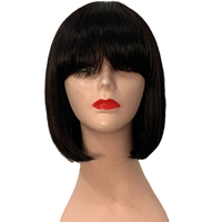Perruque courte bob en cheveux humains Remy vierges à 100 %, ondulée, avec frange, sans colle, pour femmes noires, toutes couleurs, la plus vendue de l'usine