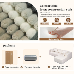 Boneless Sofa Compressed Living Room L Shape Sectional Couch Corner Sofa Foshan Manufacturer Canap Compress Meuble De Salon - Product Image 4