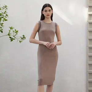 Bc Ladies Clothes Women's Clothing Wholesale Sleeveless Dresses For Women Merino Wool Silk Luxury Vest Dress Tight Fitting