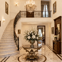 Escalier en fer forgé élégant et décoratif pour les halls d'entrée haut de gamme