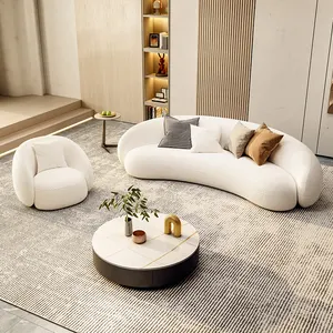 Hot Verkoop Modern Couch Eenvoudige Sofa Minimalistische Speciale Vormige Witte Fluwelen Licht Luxe Woonkamer Sofa Meubels