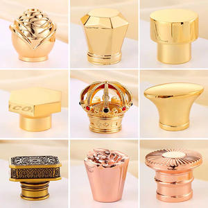 ฝาปิดขวดน้ำหอมแบบหรูหรา ทำจากโลหะซามัค คุณภาพสูง รุ่นมงกุฎ ลายดอกไม้ หินอ่อน สีทอง ป้องกันการหก - Product Image 5