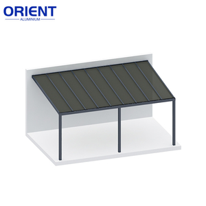 Abri de terrasse avec <span class=keywords><strong>toit</strong></span> en verre 4 m x 3 m, structure d'ombrage extérieure en aluminium à lames orientables, pergola de jardin - Product Image 1